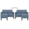 vidaXL 2-Sitzer-Sofa mit Chaiselongue L-Form Blau 125 cm Leinen