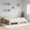 vidaXL Tagesbett Ausziehbar mit Matratzen Creme 90x200 cm Stoff