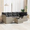 vidaXL Garten-Sofa-Set mit Kissen 7 pcs Hellgrau und Dunkelgrau