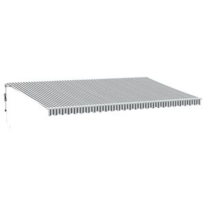 vidaXL Markise Automatisch mit LED Anthrazit & Wei&szlig; 600x350 cm