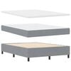 vidaXL Boxspringbett mit Matratze Hellgrau 140 x 190 cm Stoff