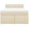 vidaXL Boxspringbett mit Matratze Creme 140x190 cm Stoff