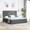 vidaXL Bett mit Stauraum und LED Dunkelgrau 160 x 200 cm Polyester