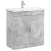 vidaXL Badezimmerm&ouml;bel-Set Betongrau 81 x 40 x 84,5 cm Holzwerkstoff
