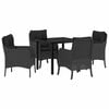 vidaXL Garten Essgruppe 5 Stk. Schwarz Poly-Rattan