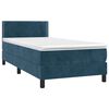 vidaXL Boxspringbett mit Matratze Dunkelblau 100x200 cm Samt