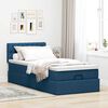vidaXL Ottoman-Bett mit Matratze Blau 100x200 cm Stoff