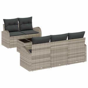vidaXL Gartensofa-set 6 stk. Hellgrau Poly-Rattan