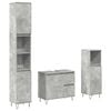 vidaXL 3-tlg. Badm&ouml;bel-Set Betongrau Holzwerkstoff