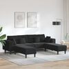 vidaXL Samt Sofa mit Kissen 3 pcs Schwarz 208 cm Samt