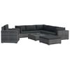 vidaXL 8-tlg. Garten-Lounge-Set mit Kissen Poly Rattan Grau