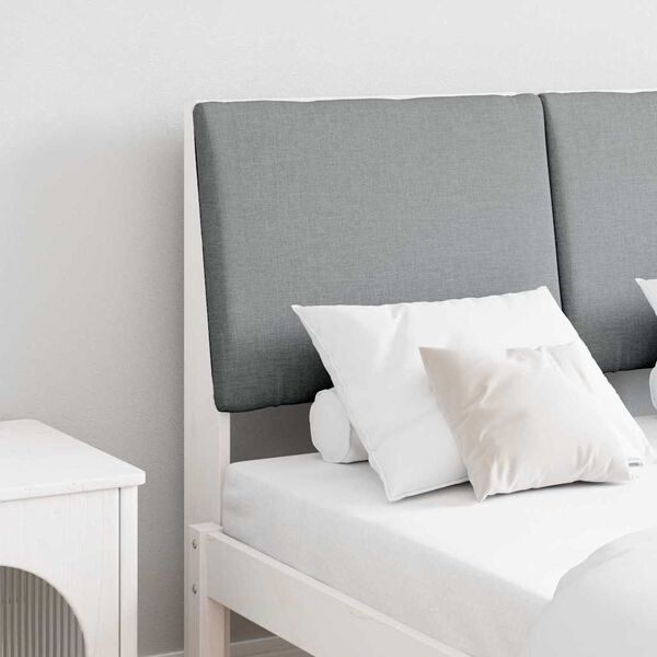 vidaXL Gepolstertes Kopfteil Hellgrau 120 cm Massives Kiefernholz