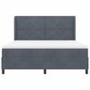 vidaXL Boxspringbett mit Matratze mit LED Dunkelgrau 180 x 200 cm Samt