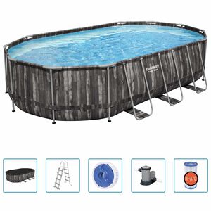 Bestway Power Steel Swimmingpool-Set Oval 610x366x122 cm