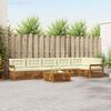 vidaXL Outdoor-Sofagarnitur mit Kissen 7 pcs Natur und Creme
