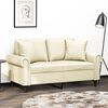 vidaXL 2-Sitzer-Sofa mit Zierkissen Creme 120 cm Kunstleder