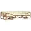 vidaXL Outdoor-Sofagarnitur mit Kissen 6 pcs Natur und Creme