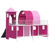 vidaXL Kinderloftbett Wei&szlig; und Rosa 99,5 x 200 cm Metall