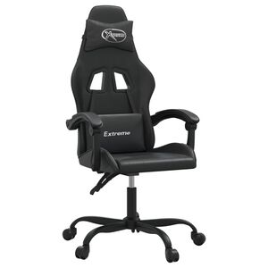 vidaXL Gaming-Stuhl Drehbar Schwarz Kunstleder