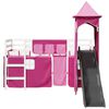 vidaXL Kinderhochbett mit Turm Rosa 80x200 cm Massivholz Kiefer