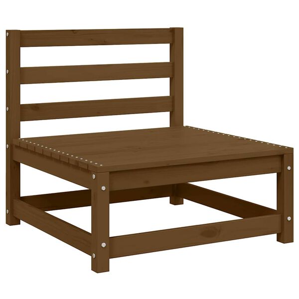 vidaXL Garten-Mittelsofa mit Creme Kissen Massivholz Kiefer