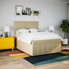 vidaXL Boxspringbett mit Matratze Creme 140x200 cm Stoff