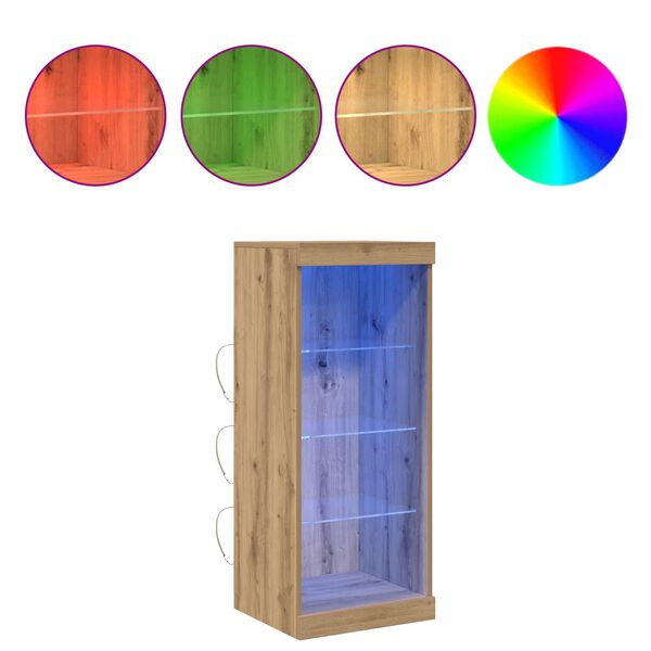 vidaXL LED-Sideboard Artisan-Eiche 41 x 37 x 100 cm Holzwerkstoff