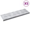 vidaXL Treppe Tritt 5 pcs Silber 60 x 18 x 2,5 cm Aluminium