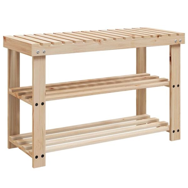 vidaXL 2-in-1 Schuhbank 2 Stk. Massivholz Tanne