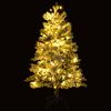 vidaXL Weihnachtsbaum mit Beleuchtung Schnee und Zapfen 120 cm PVC&PE