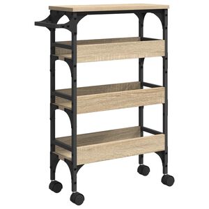 vidaXL K&uuml;chentrolley Sonoma-Eiche 53 x 20 x 76 cm Holzwerkstoff