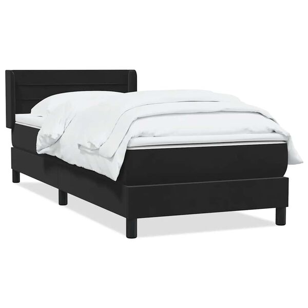 vidaXL Boxspringbett mit Matratze Schwarz 80x210 cm Samt