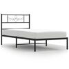 vidaXL Bettgestell mit Kopfteil Metall Schwarz 90x200 cm