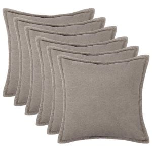 vidaXL Kissenbezug 6 pcs HOUTEN Hellgrau 30 x 30 cm Boucl&eacute;