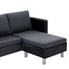 vidaXL 3-Sitzer-Sofa mit Kissen Schwarz Kunstleder