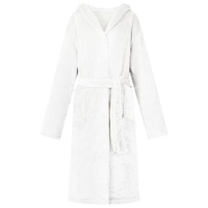 vidaXL Bademantel Hoodie Wei&szlig; S Flanell