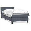 vidaXL Boxspringbett mit Matratze Dunkelgrau 80x220 cm Samt
