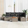 vidaXL Gartensofa-set mit Kissen mit Speicher 7 pcs Grau Poly-Rattan