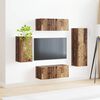 vidaXL TV-Schrankset Wandmontiert 4 pcs Altholz Holzwerkstoff