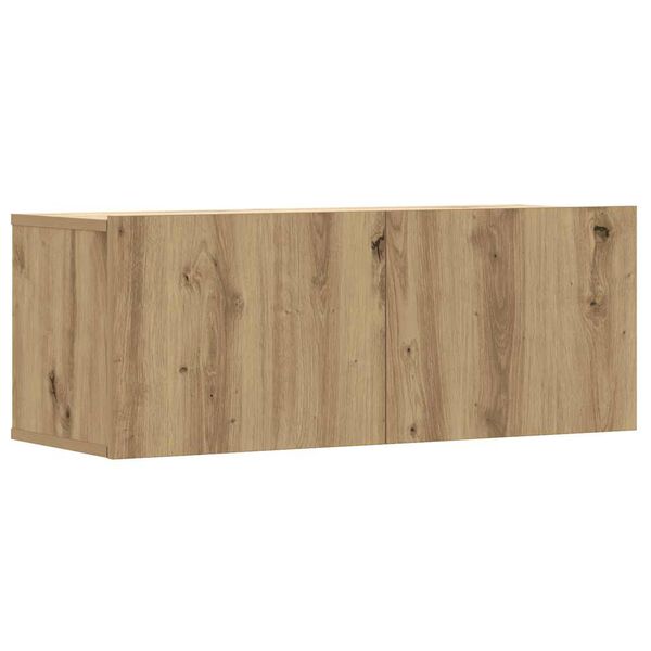 vidaXL 8-tlg. TV-Schrank-Set Wandmontage Artisan-Eiche Holzwerkstoff