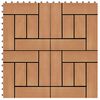 vidaXL Terrassenfliese 11 pcs Teak 30 x 30 cm WPC