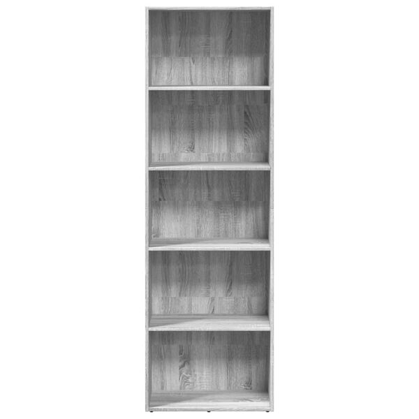 vidaXL Bücherregal Grau Sonoma 60x30x189 cm Holzwerkstoff