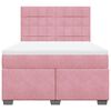 vidaXL Boxspringbett mit Matratze Rosa 140x190 cm Samt
