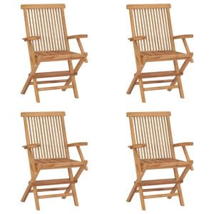 vidaXL Klappst&uuml;hle, 4 St&uuml;ck, Massivholz Teakholz