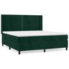 vidaXL Boxspringbett mit Matratze Dunkelgr&uuml;n 180x200 cm Samt