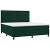 vidaXL Boxspringbett mit Matratze Dunkelgr&uuml;n 180x200 cm Samt