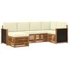 vidaXL Outdoor-Sofagarnitur 5 stk. Natur und Creme