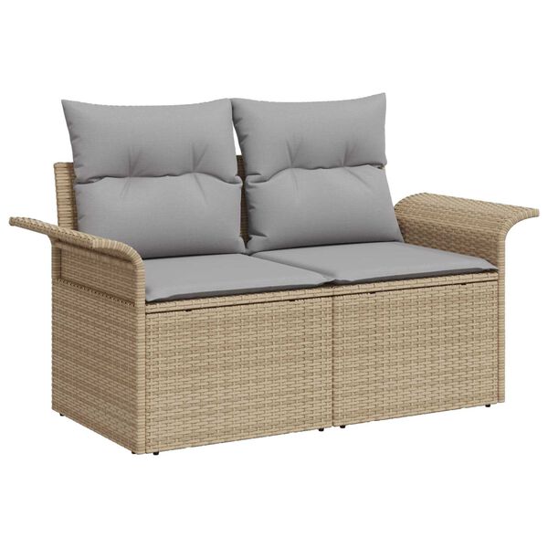 vidaXL Gartensofa-set 8 pcs Beige und Hellgrau Poly-Rattan