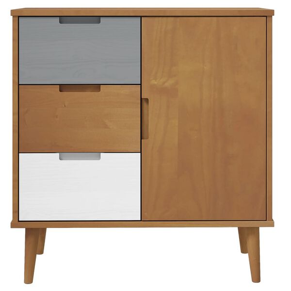 vidaXL Sideboard MOLDE Braun 76,5x40x80 cm Massivholz Kiefer