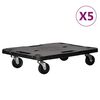 vidaXL Transportroller 5 Stk. Schwarz 58x38x12 cm Polypropylen